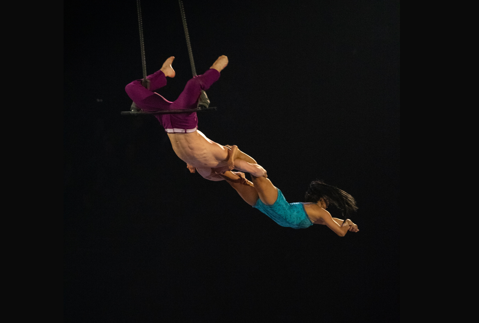 Trapeze duo from Cirque Du Soleil's show Beatles "Love" - grip assisted by AcroGrip liquid chalk